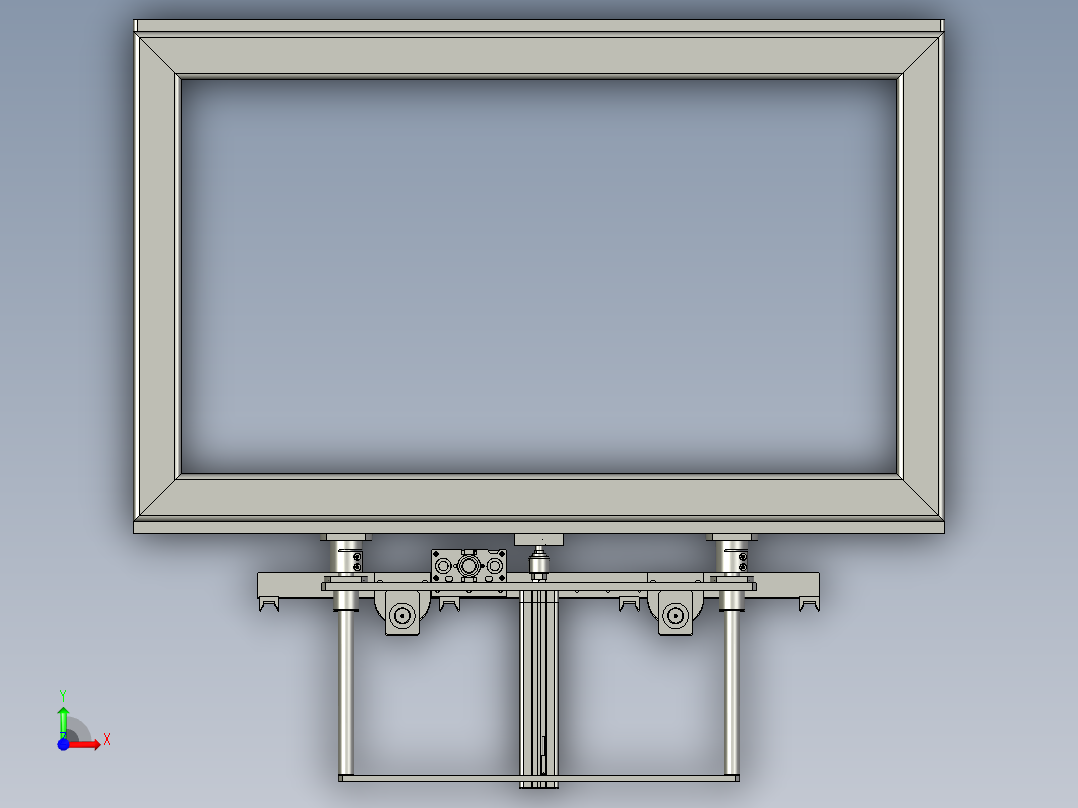 利库接驳支承架前视图
