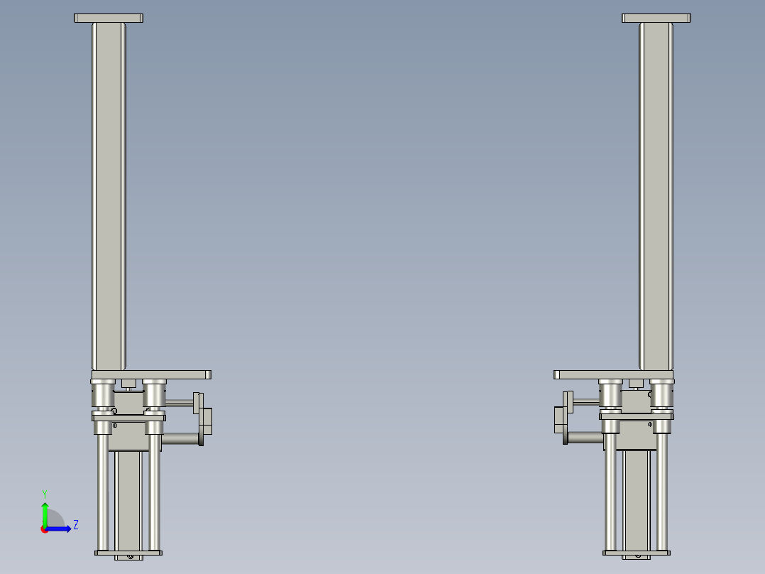 利库接驳支承架左视图