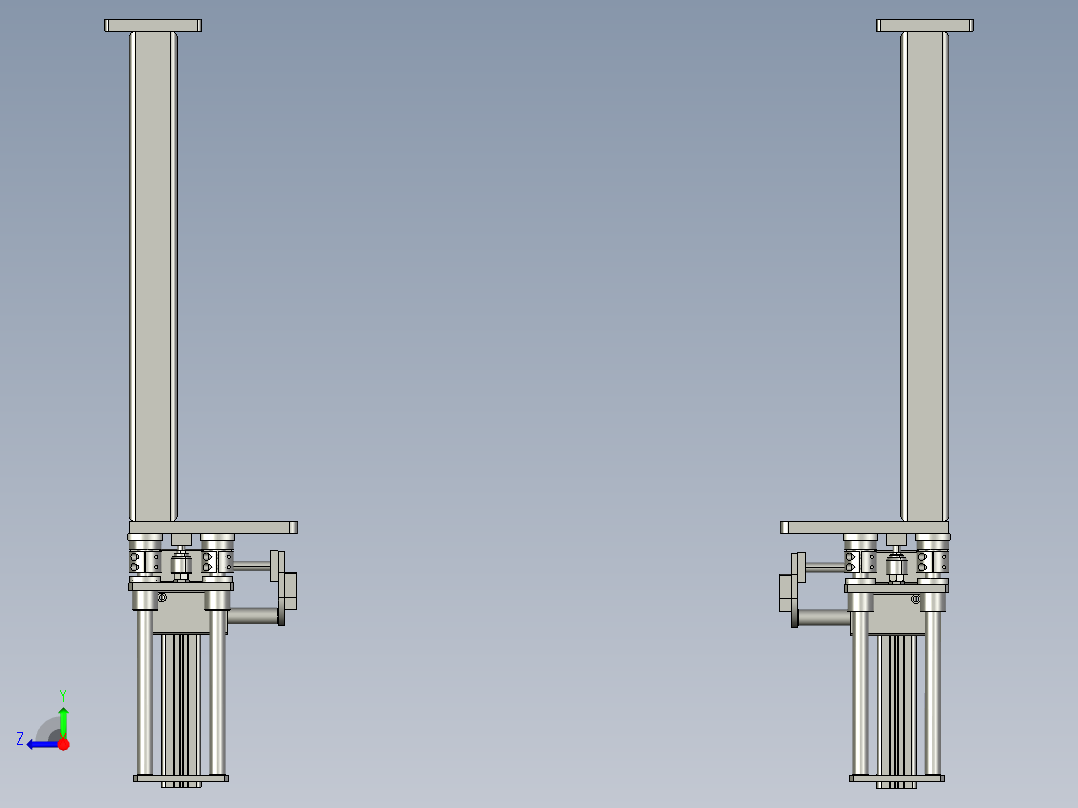 利库接驳支承架右视图