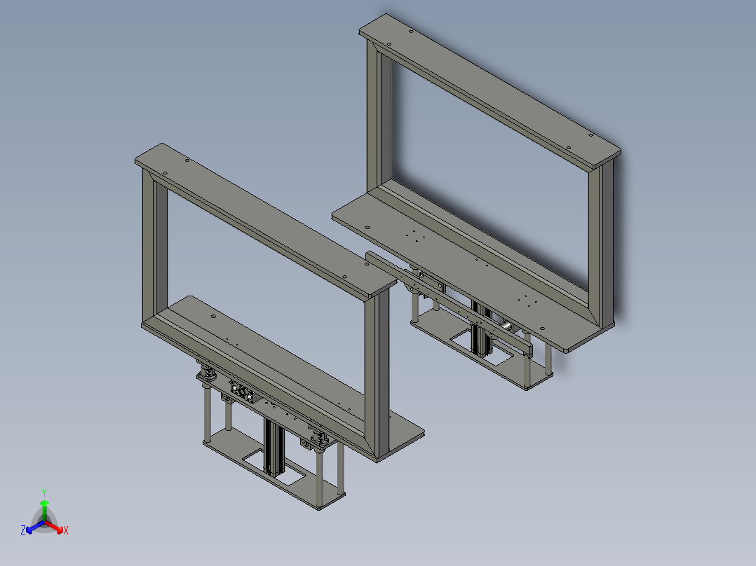 利库接驳支承架正等轴测图