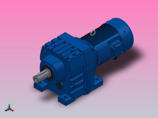 R47底脚轴伸式安装斜齿轮减速机R47-Y0.18-4P-76.23-M1-0°