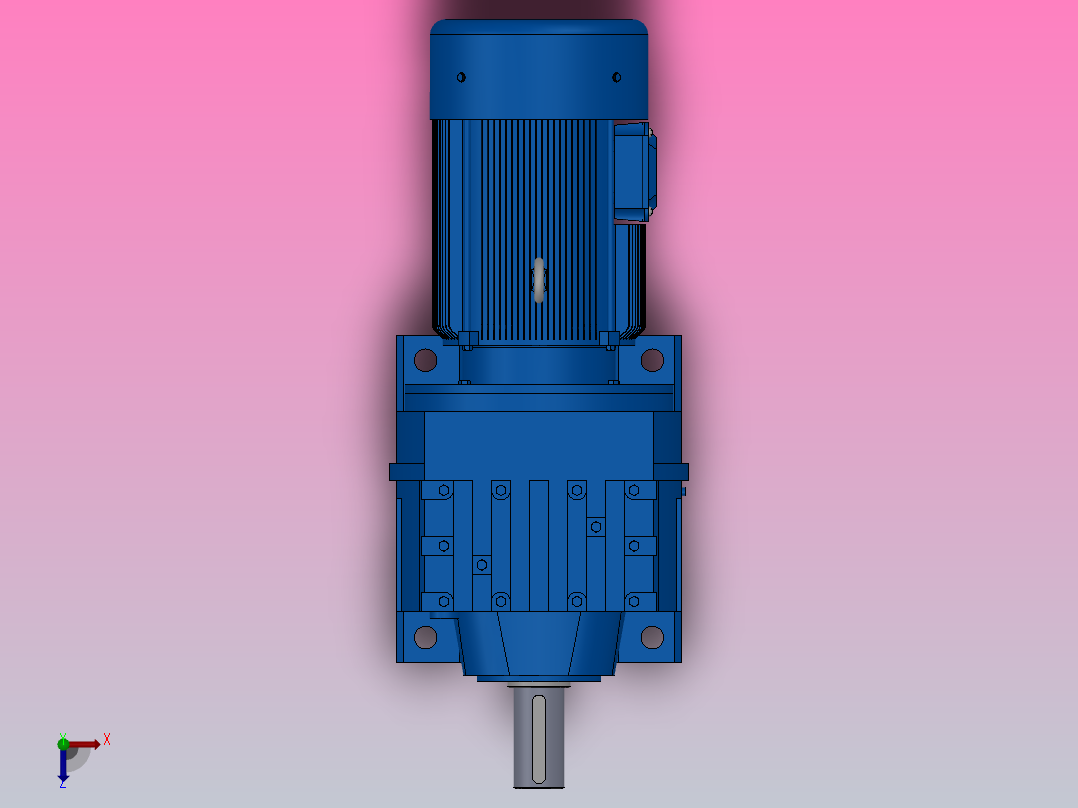 R47底脚轴伸式安装斜齿轮减速机R47-Y0.18-4P-76.23-M1-0°俯视图