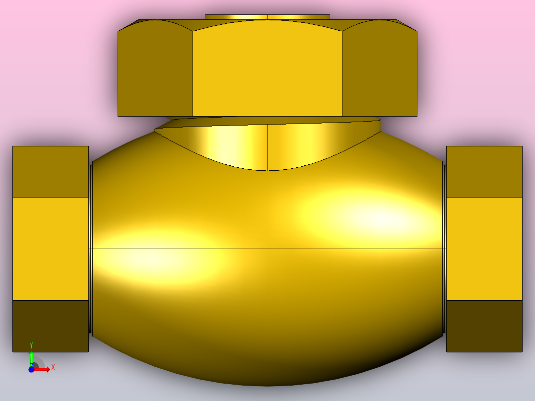 水平升降式止回阀前视图