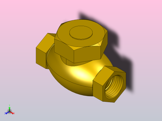 水平升降式止回阀正等轴测缩略图