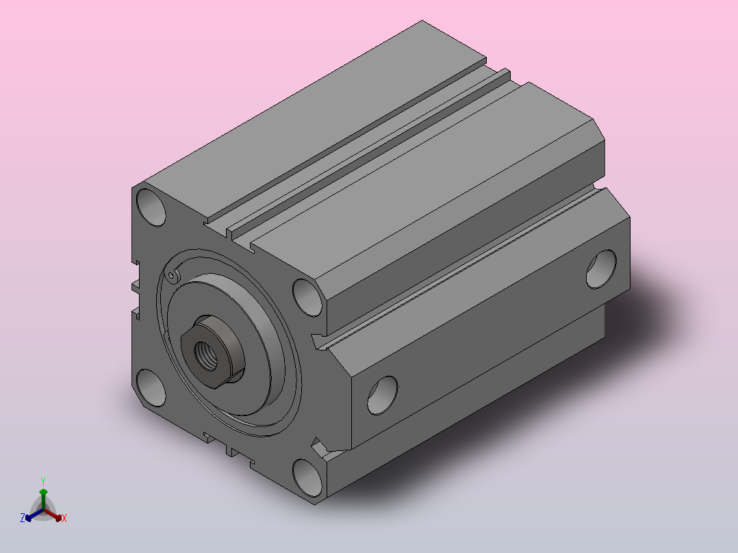 SDA超薄气缸系列SDA 63×80正等轴测图