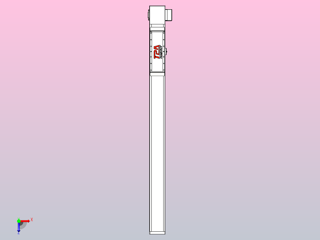 伺服电机集成皮带传动直线执行器TPA-OCB-120-224-L1050-LP-P75-N3俯视图