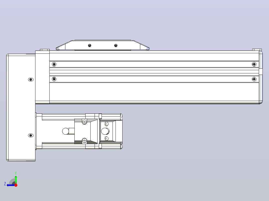 滚珠丝杠直线轴带导轨全封闭TPA-HCR-65S-1610C-L100-MP-C-P10-N3右视图