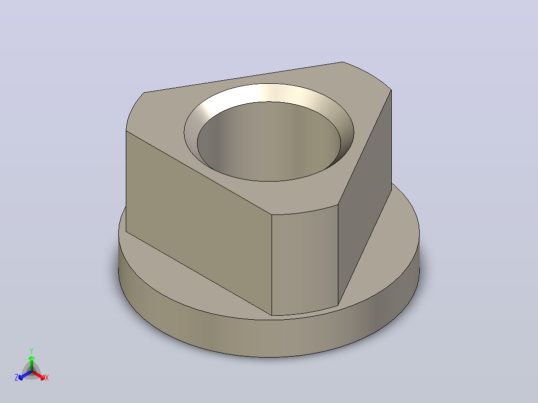 三角形螺母-具有所有配置的Solidworks零件主视图