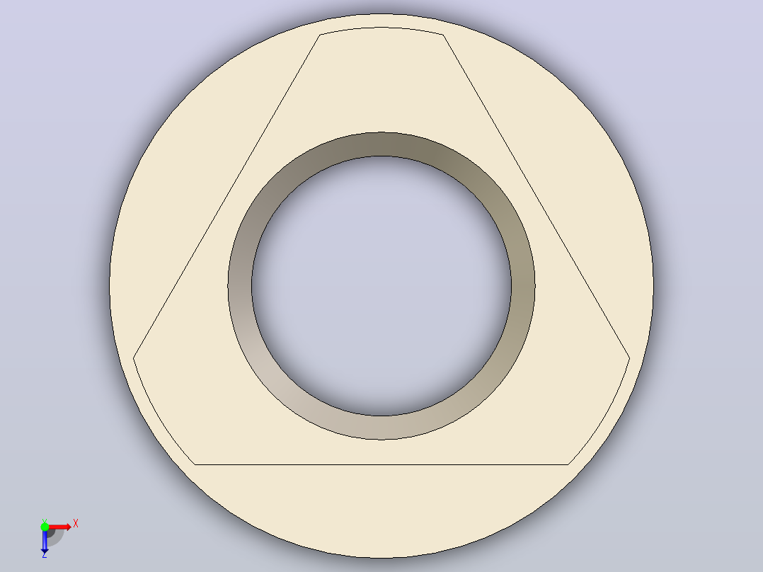 三角形螺母-具有所有配置的Solidworks零件俯视图