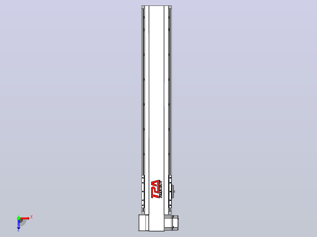 皮带直线轴半封闭可选导轨TPA-HNB-120D-110-L600-LP-C-P40-N3俯视图