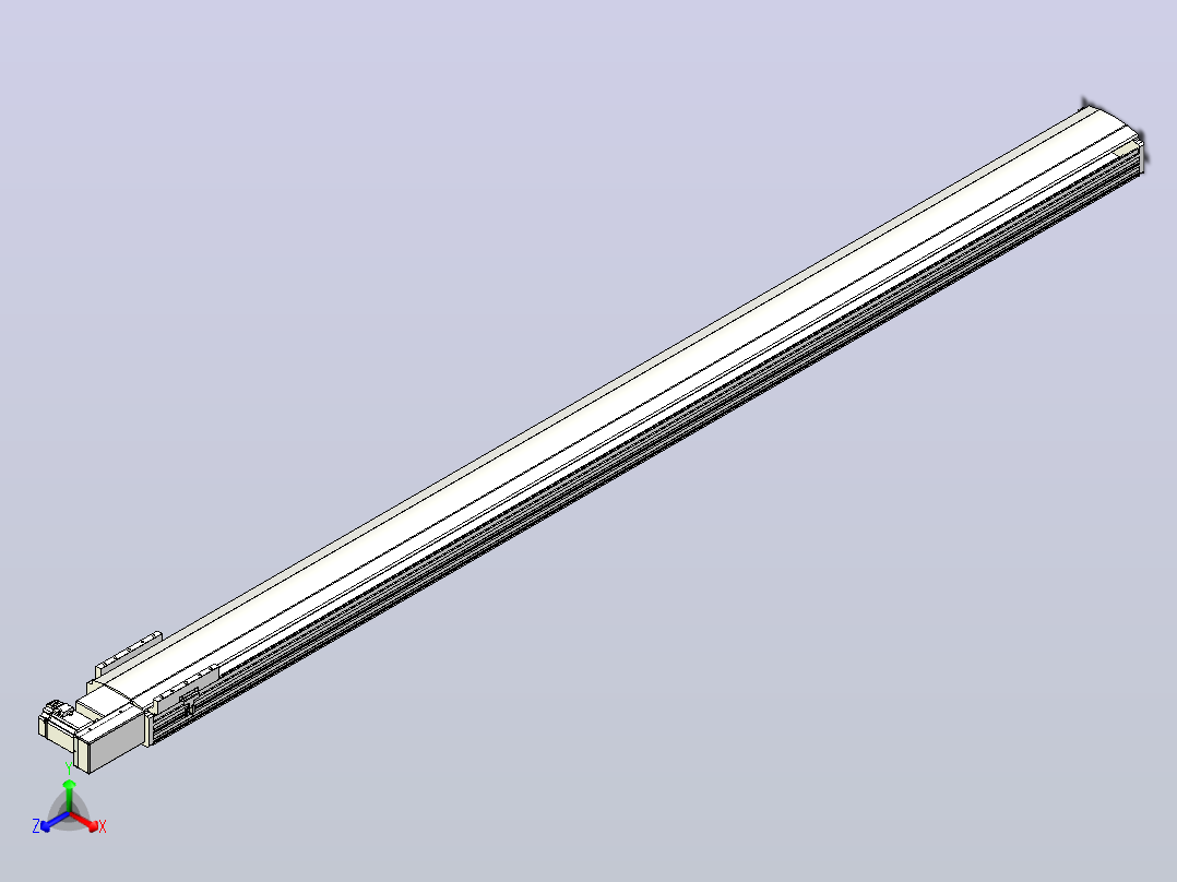 皮带直线轴半封闭可选导轨TPA-HNB-202D-140-L2900-MR-Y-P75-N3主视图