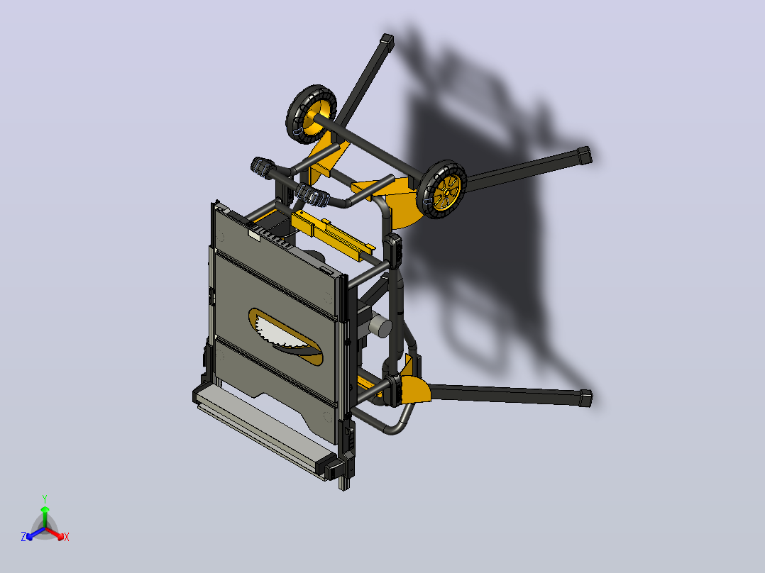 台架DWE74911上的台锯DeWalt DWE7492主视图