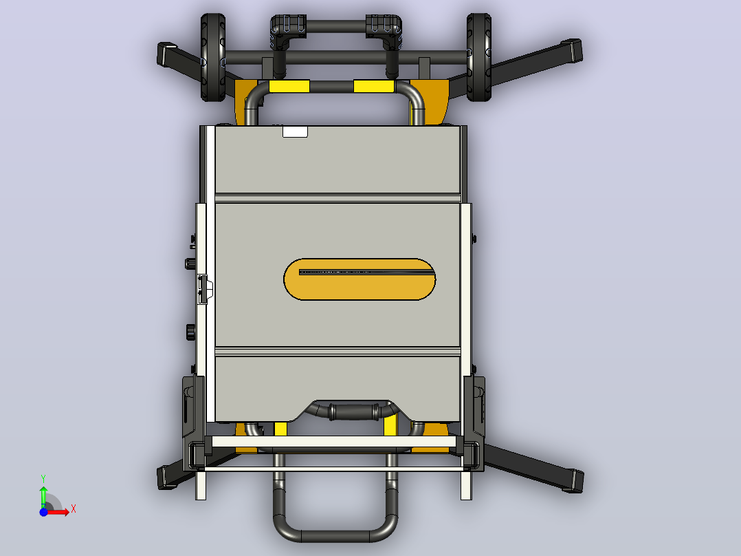 台架DWE74911上的台锯DeWalt DWE7492前视图