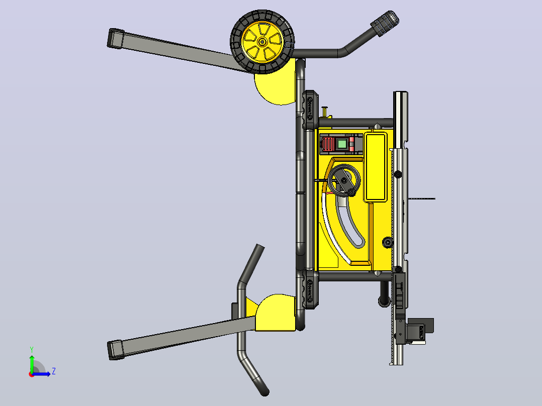 台架DWE74911上的台锯DeWalt DWE7492左视图
