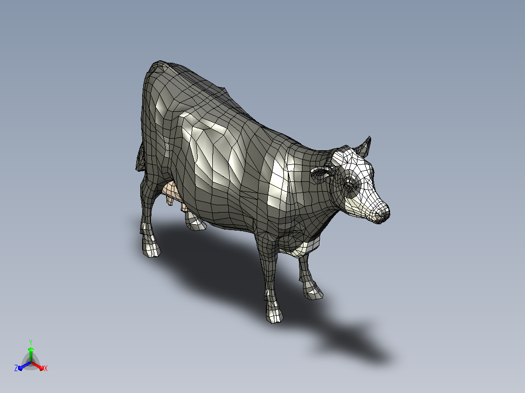 3D牛模型正等轴测图