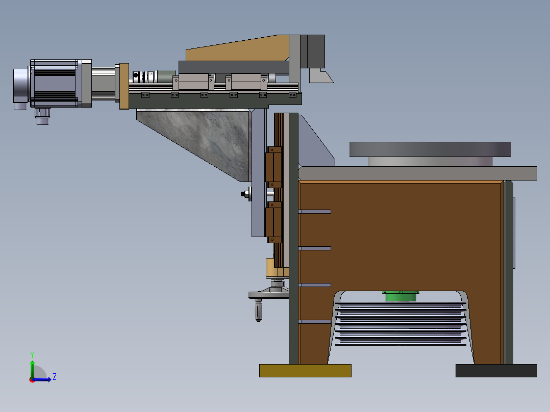结构详细的简易车床含工程图sw16可编辑左视图