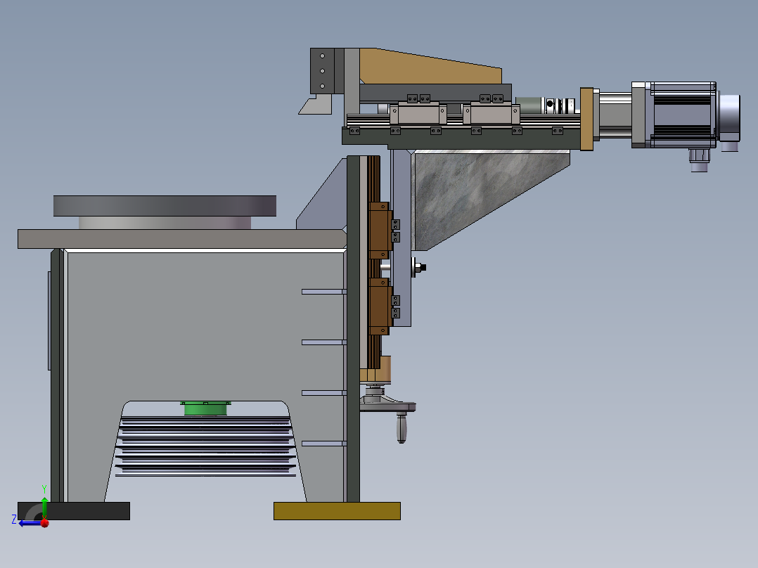 结构详细的简易车床含工程图sw16可编辑右视图