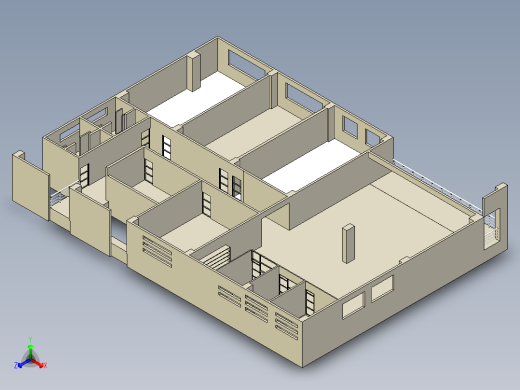 办公楼层室内设计模型