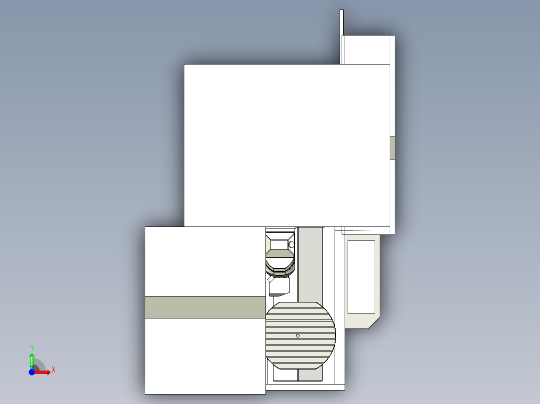 DMU 125P万能铣床造型简易模型3D图纸 STEP格式前视图