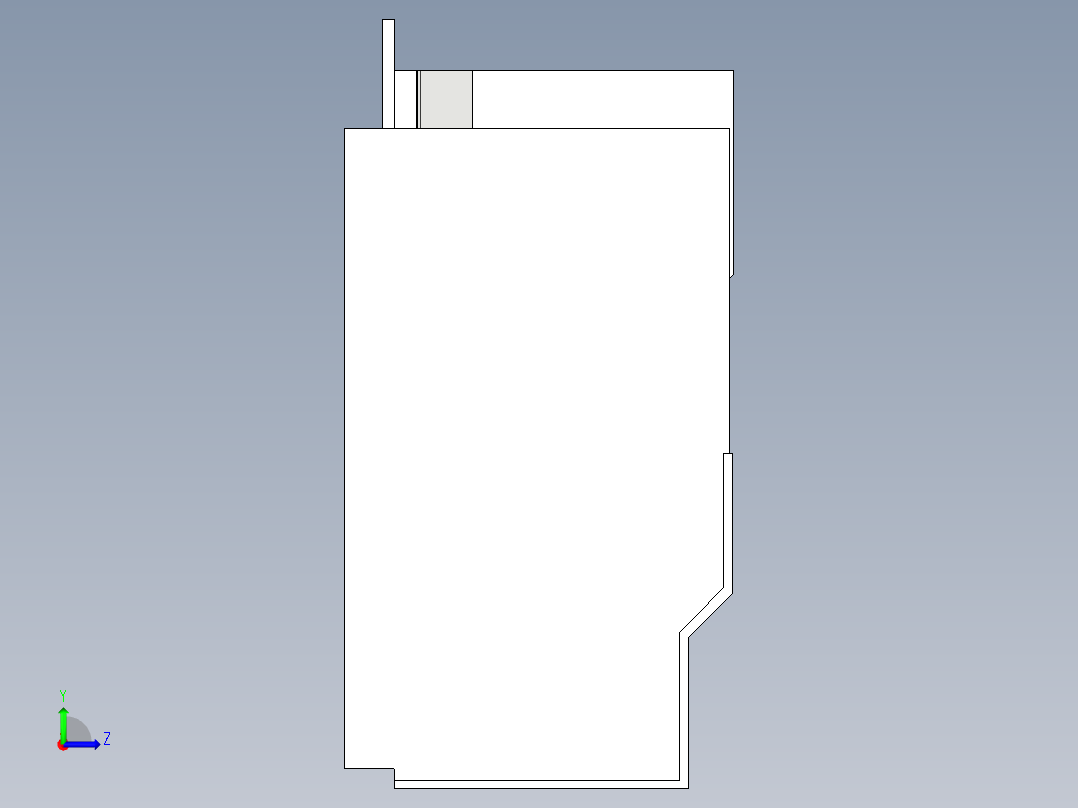 DMU 125P万能铣床造型简易模型3D图纸 STEP格式左视图