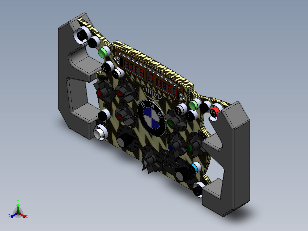 solidworks F1赛车方向盘正等轴测图