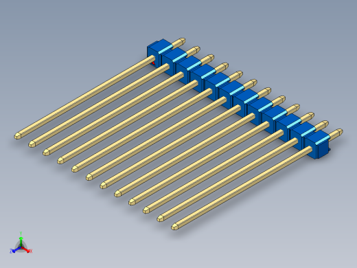 彩色公头100mil（2.54mm）系列-DS1021_blue_1x12p_100mil_Type43_rev1.0
