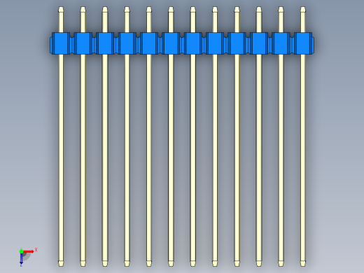 彩色公头100mil（2.54mm）系列-DS1021_blue_1x12p_100mil_Type43_rev1.0俯视缩略图