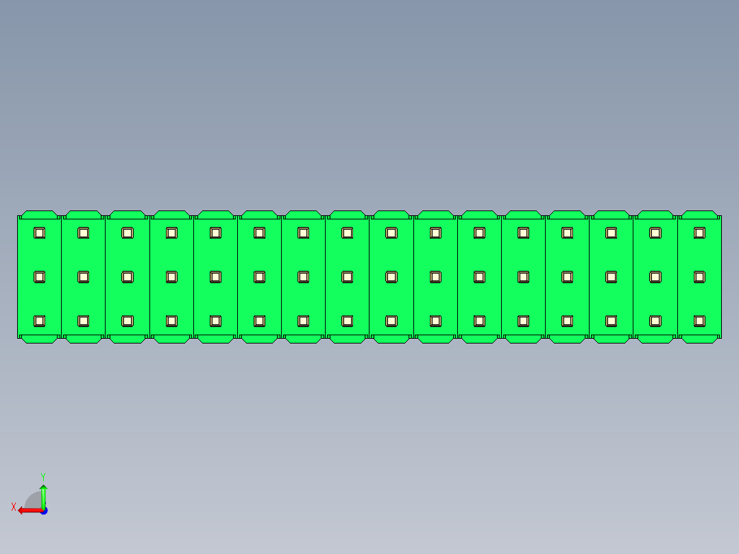 彩色公头100mil（2.54mm）系列-DS1021_green_3x16p_100mil_Type19_rev1.0后视图