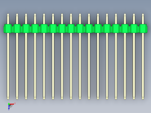 彩色公头100mil（2.54mm）系列-DS1021_green_3x16p_100mil_Type19_rev1.0俯视缩略图