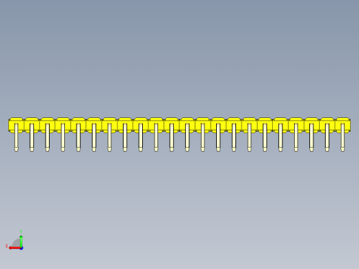 彩色公排针 100mil 2.54mm 系列-DS1022_yellow_1x22p_100mil_TypeD_rev1.0后视缩略图