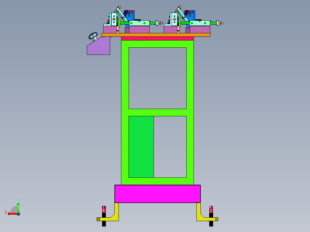 油烟机不锈钢长油盒定位夹具后视图