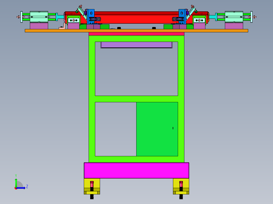 油烟机不锈钢长油盒定位夹具左视图