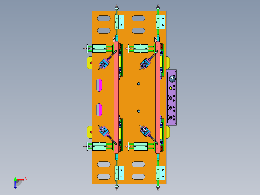油烟机不锈钢长油盒定位夹具俯视图