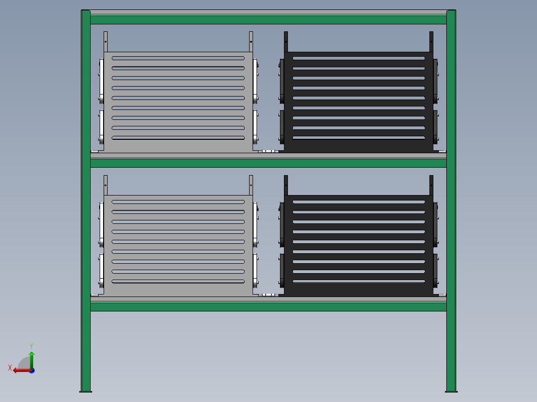 档案盒分隔架后视图
