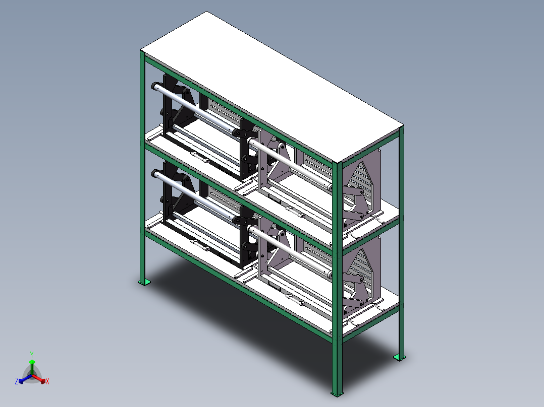 档案盒分隔架正等轴测图
