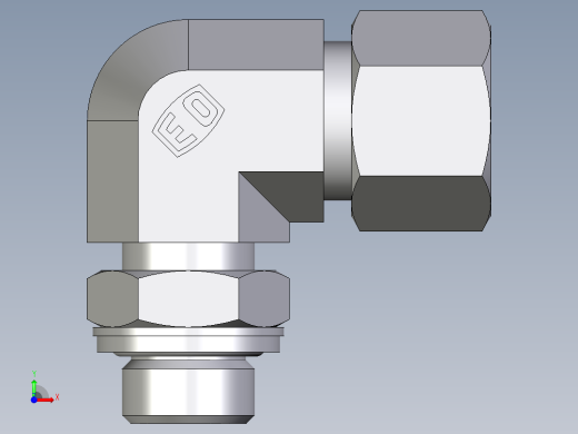 卡套式工业通用硬管接头EO_Adjustable_Locknut_elbow_WEE12ZSRCF前视缩略图