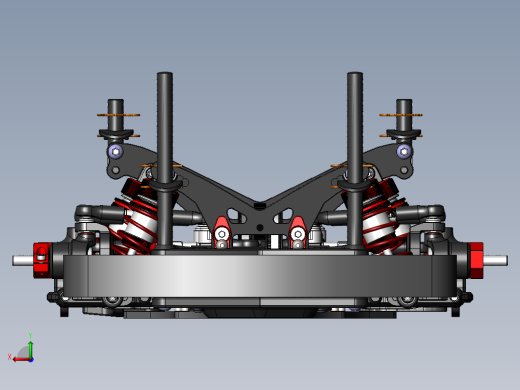 减震器差速器3d图纸 汽车减震缓冲器sw设计 底盘组件减震差速器3d前视缩略图