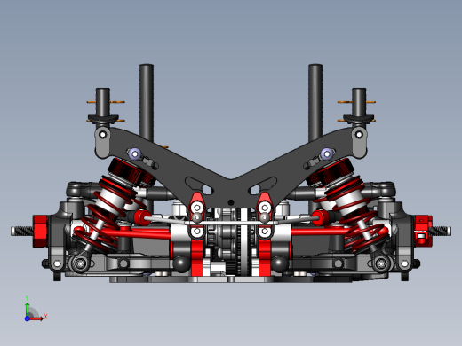 减震器差速器3d图纸 汽车减震缓冲器sw设计 底盘组件减震差速器3d后视缩略图