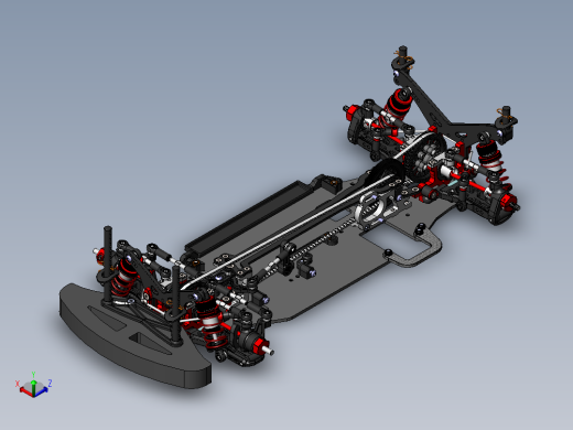 减震器差速器3d图纸 汽车减震缓冲器sw设计 底盘组件减震差速器3d正等轴测缩略图