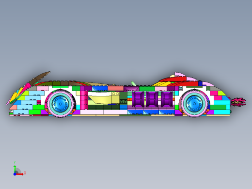 复仇火箭蝙蝠车积木前视缩略图