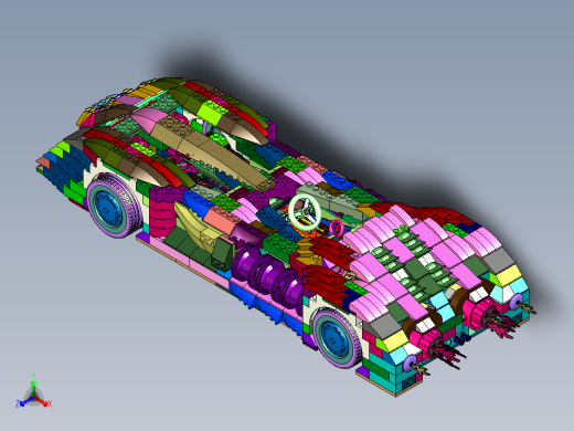 复仇火箭蝙蝠车积木正等轴测缩略图