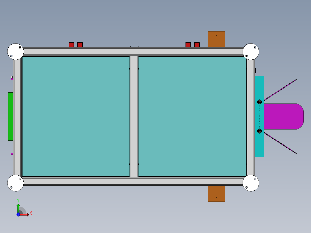 水平螺旋设备前视图