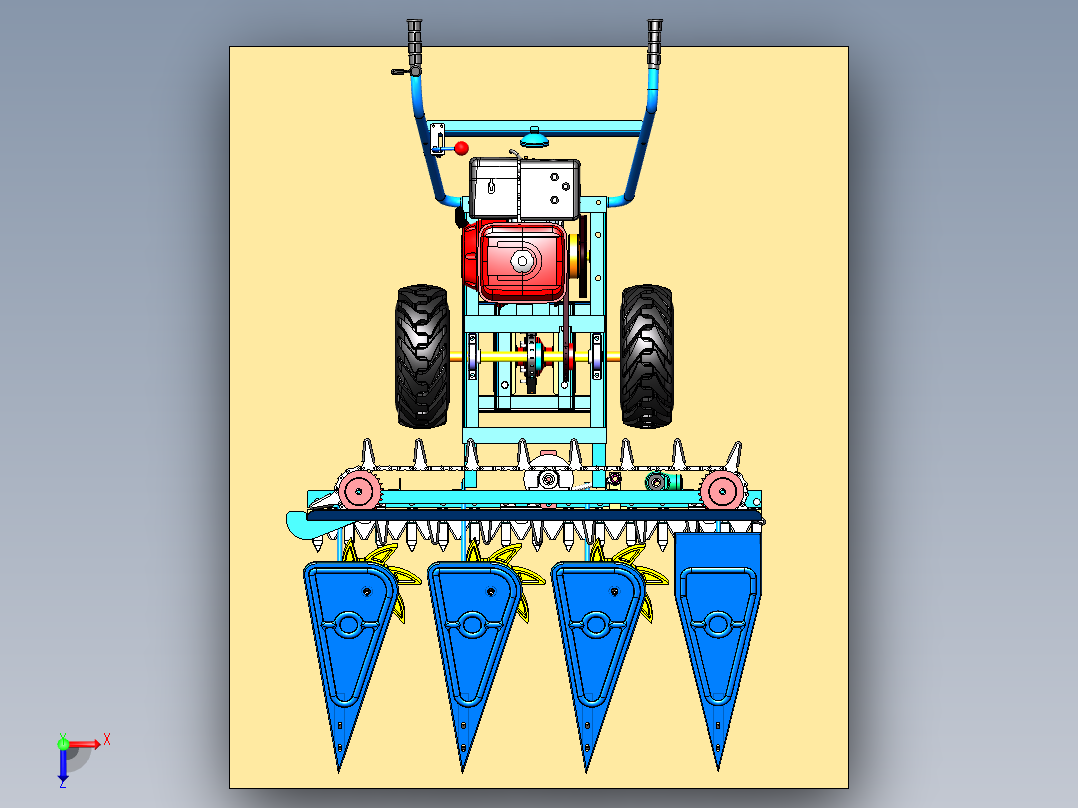高速割晒机俯视图