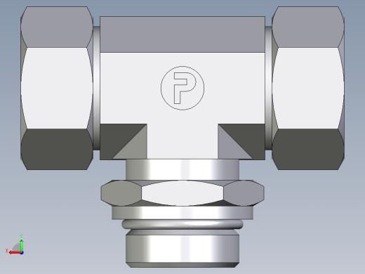 卡套式工业通用硬管接头EO_Adjustable_locknut_branch_tee_TEE28LMORCF后视缩略图