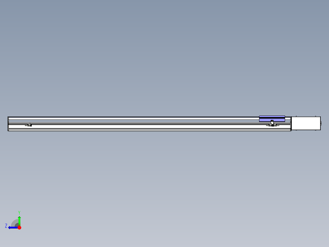 同步带滑台-半封闭B17H-L50-S1500-R-P75-D3右视图