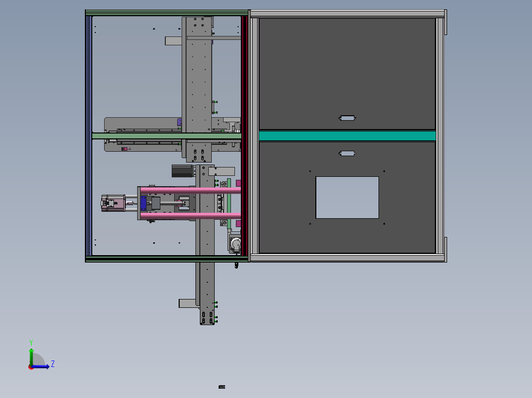自动化导光板裁切机左视图