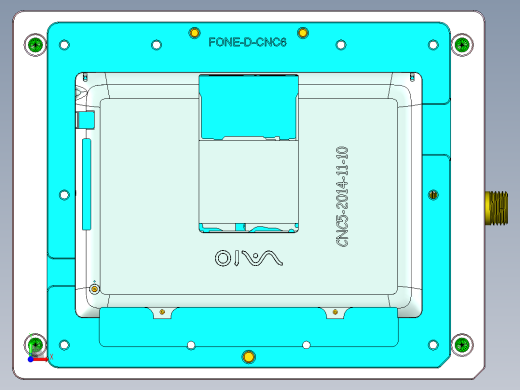 FONE-D笔记本CNC工装夹具三维模型-CNC6-1114前视缩略图
