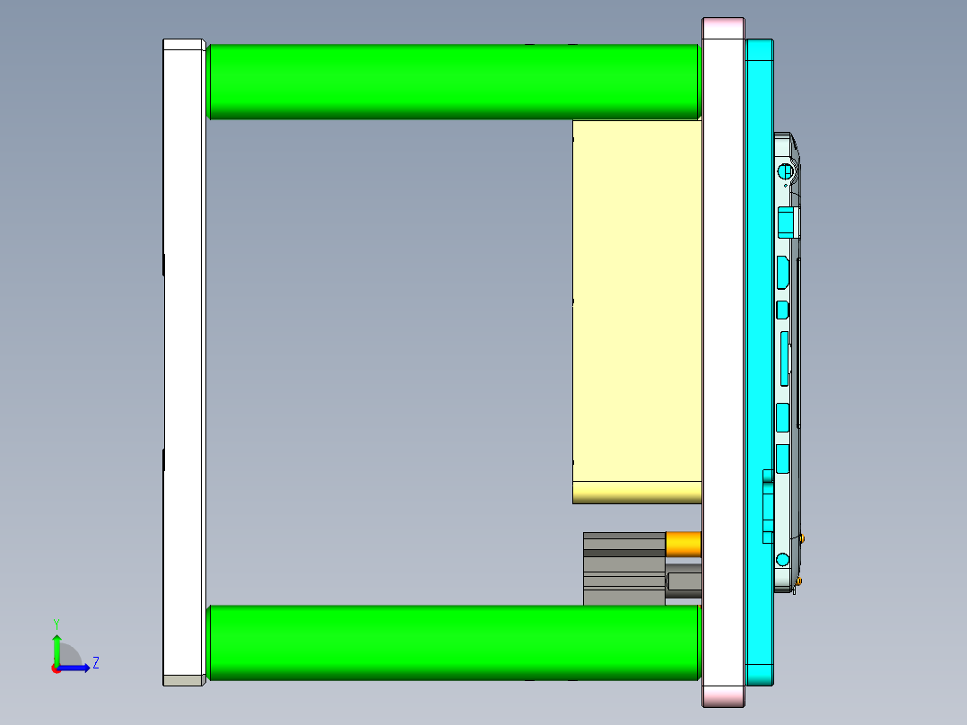 FONE-D笔记本CNC工装夹具三维模型-CNC6-1114左视图