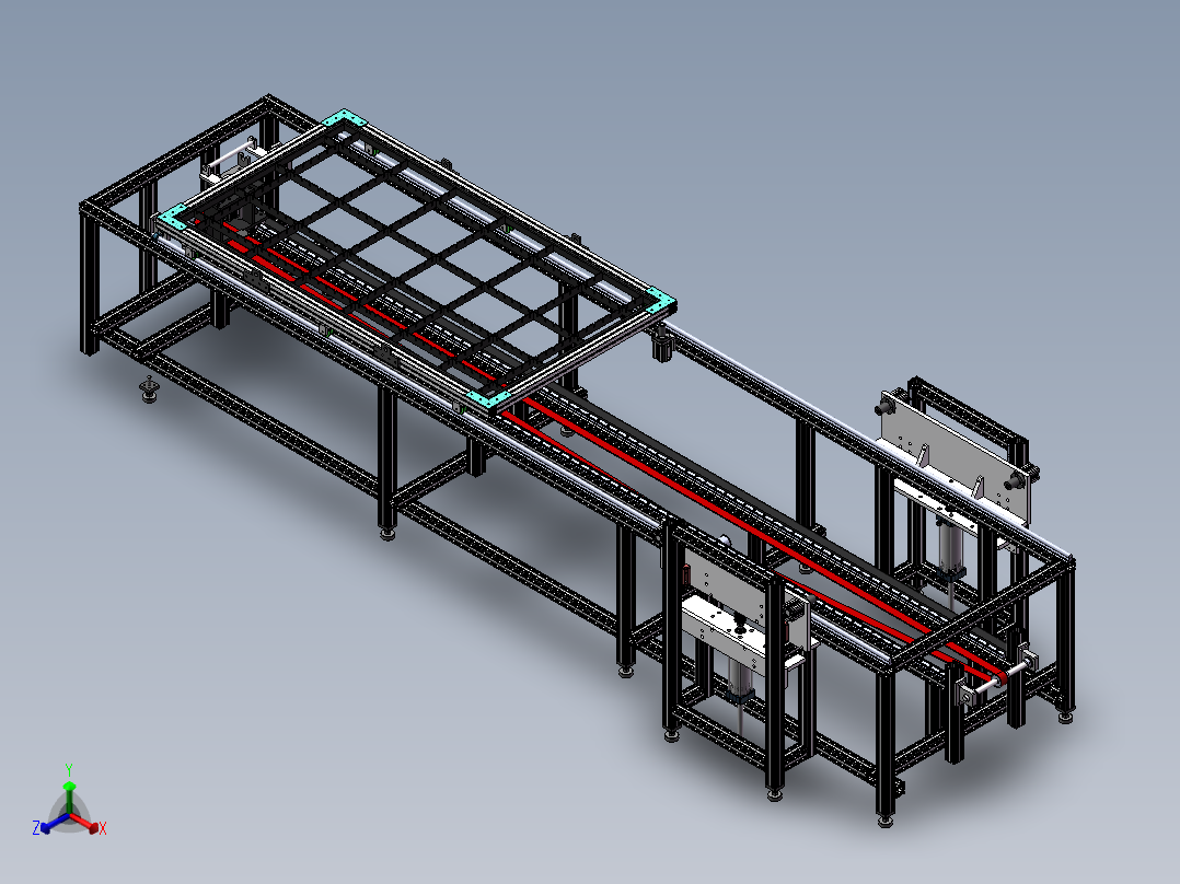 输送顶升机sw16可编辑正等轴测图