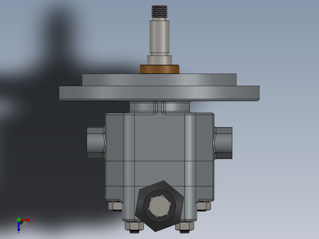 带溢流阀的外啮合齿轮泵sw20可编辑俯视图